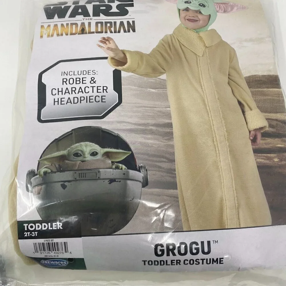 Jazwares Star Wars The Mandalorian Grogu Costume Robe Headpiece Size 2T-3T